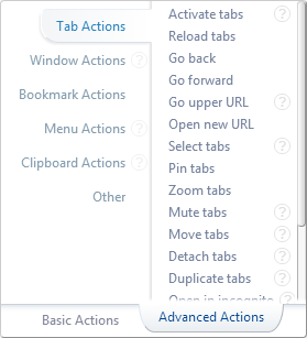 AutoControl actions