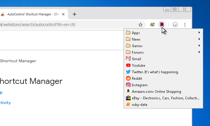 Manage your extensions using the extensions button in the toolbar